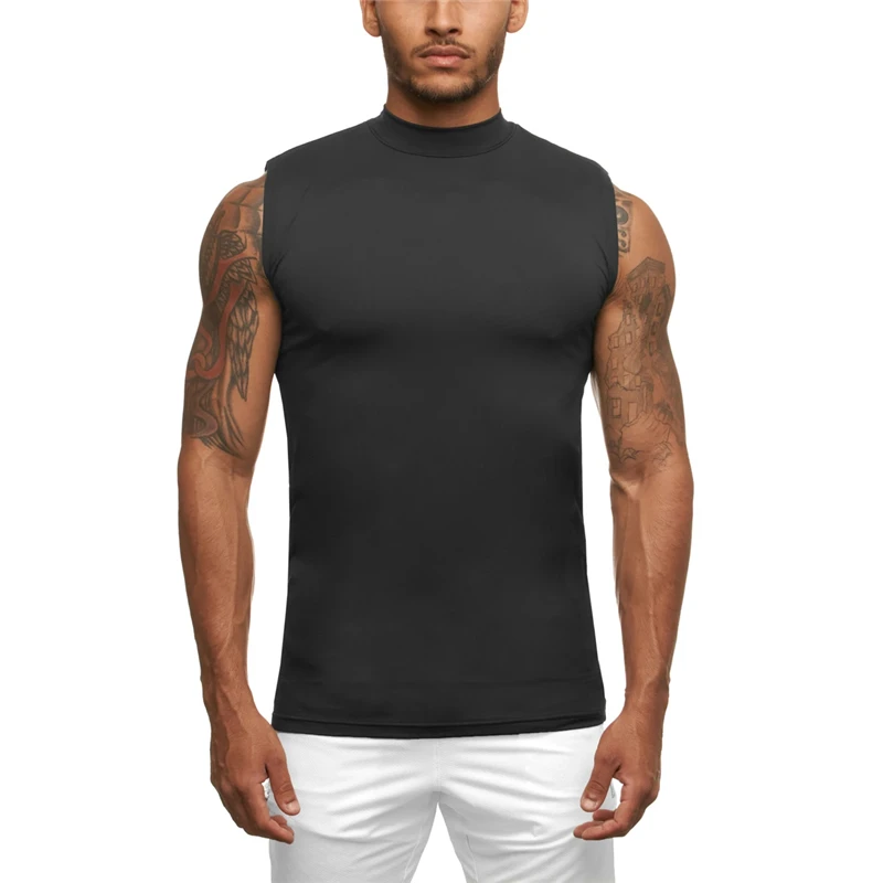 Compression Shirt Fitness Tank Top Men Gym Sleeveless Vest Bodybuilding Tight Sports Clothing Mens Muscle Workout Singlets