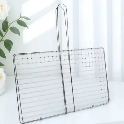 

Multifunctional Stainless Steel Grill Basket for Outdoor BBQ Fish Meat Vegetables Secure Clamping Charcoal Grilling Accessories