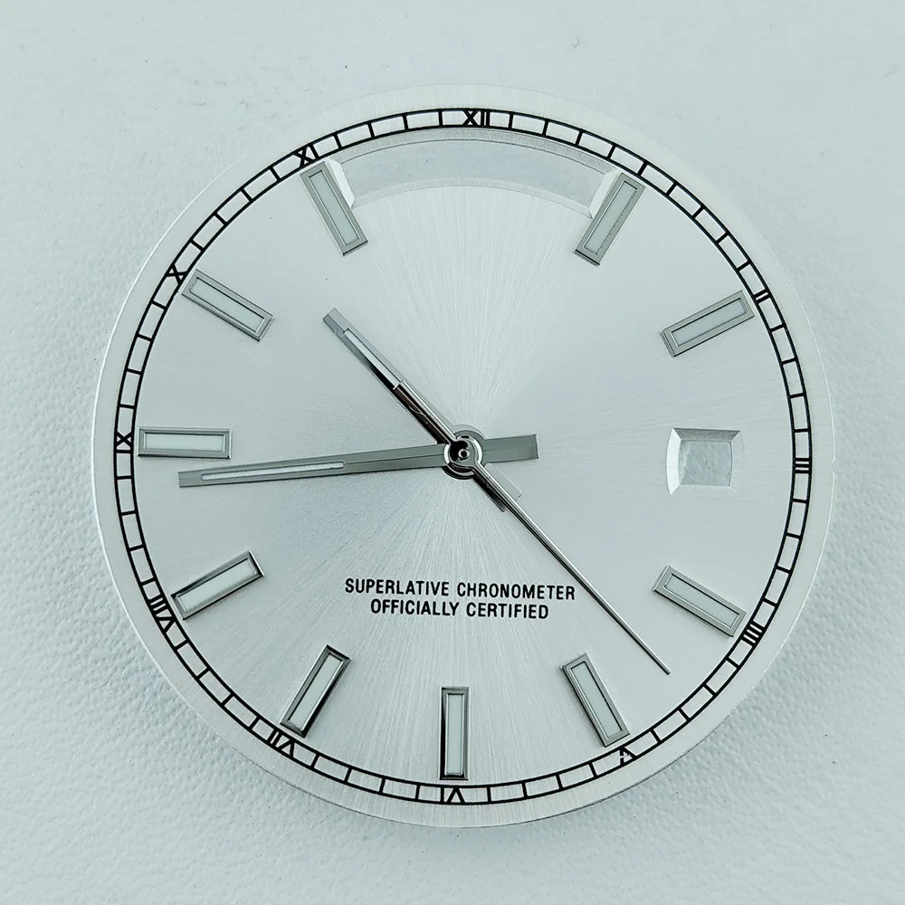 NEW Miyota 8285 dial  31mm Watch Dial Roman number Day And Date Dial Green Luminous suitable for 8285 movement Watch Accessories