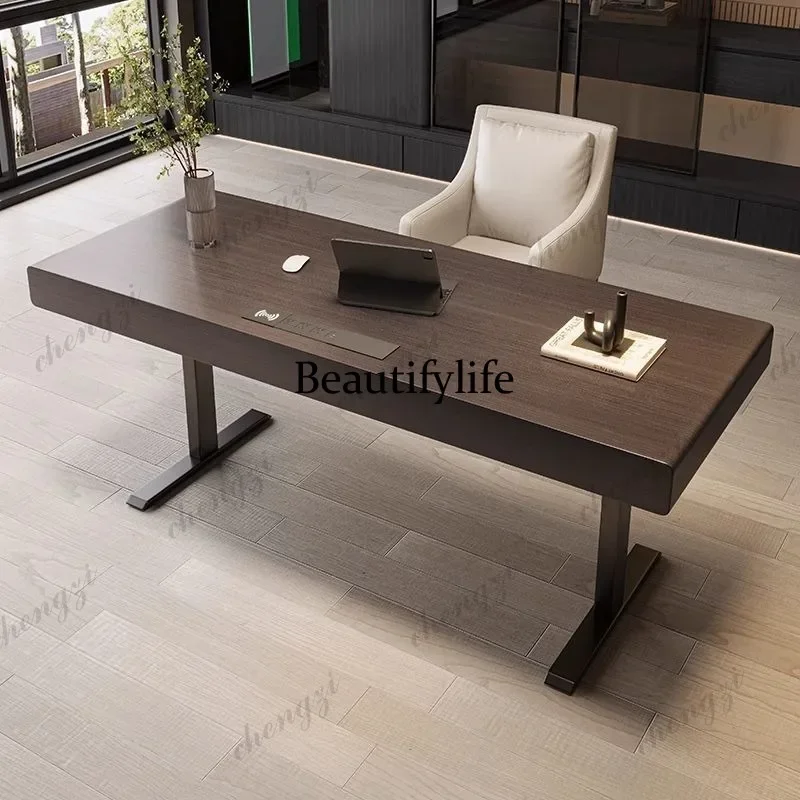 K153 A 73  Italian minimalist intelligent electric lifting desk modern minimalist double motor study solid wood, desk