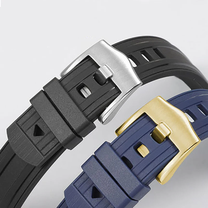 For Omega SEAMASTER 003 007 PLANET OCEAN AT150 Pin Buckle Clasp Silicone Strap Watch Band Bracelet 20mm 22mm Rubber Watchband