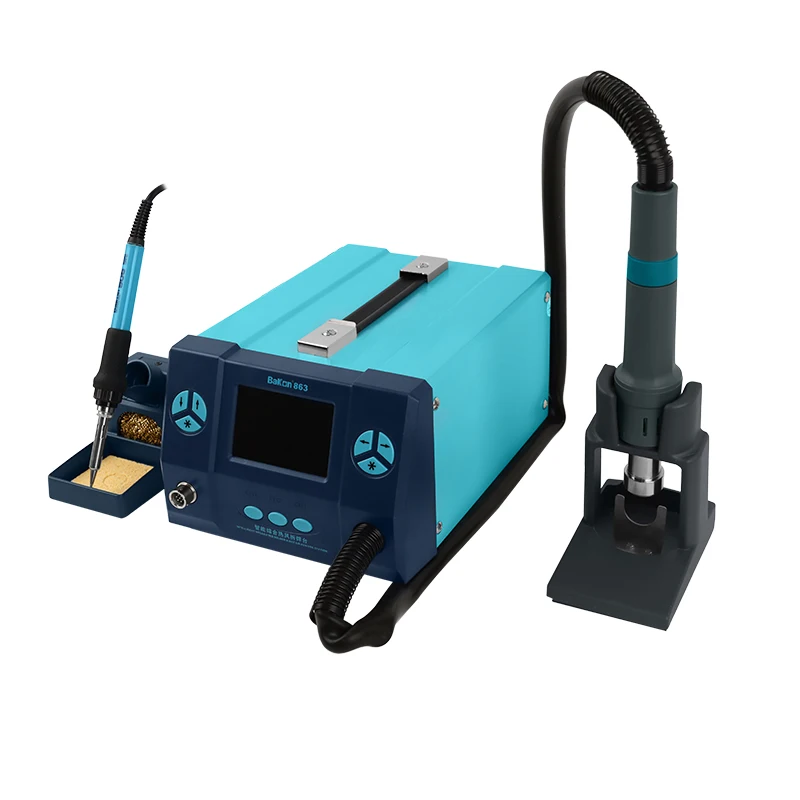 BAKON BK863 High-power High-end Industry New 2 in 1 BAG Welding Iron Hot Air Desoldering Station