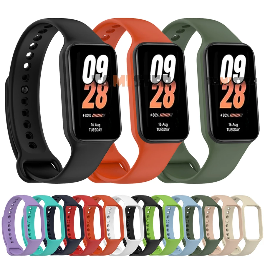 Silicone Strap For Xiaomi Smart Band 8 Active Bracelet Accessories Replacement Wristband For Mi Smart Band 8 Active Strap Correa