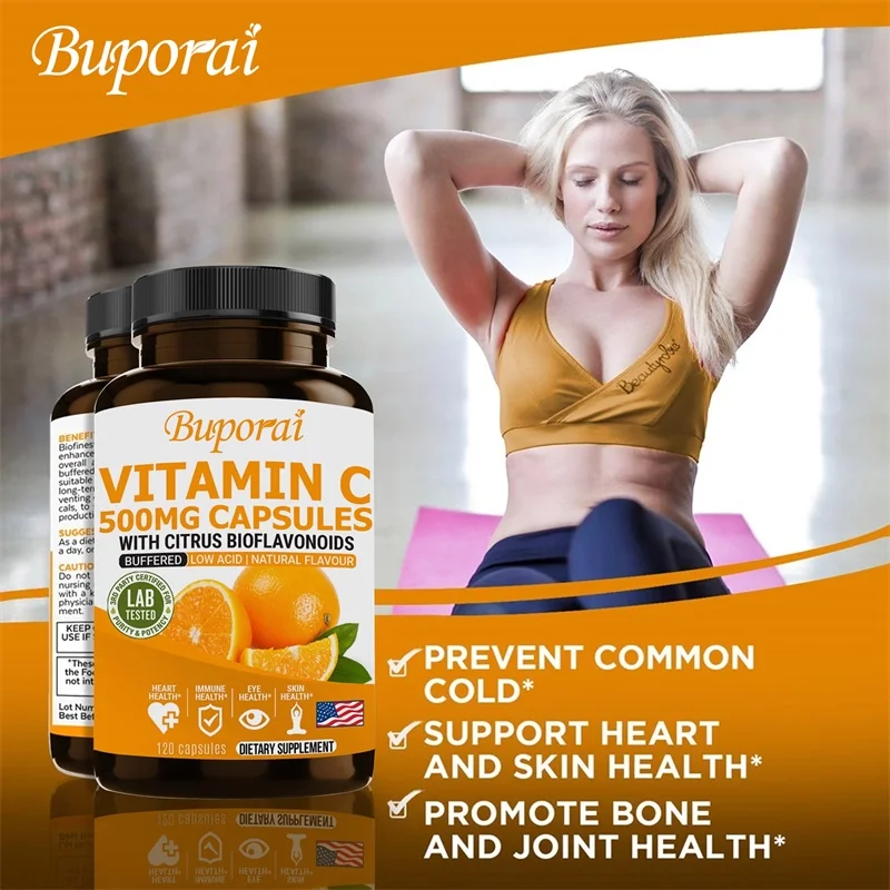فيتامين C 500 مجم - يدعم نظام المناعة الصحي وحماية المضادة للأكسدة، ويعزز الصحة الشاملة، ويجدد الطاقة