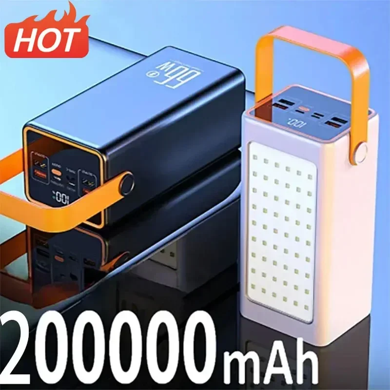 

Внешний аккумулятор высокой емкости 200000 мАч, 66 Вт, водонепроницаемая аккумуляторная батарея для компьютера