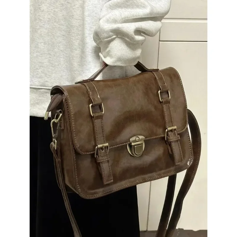 Students Vintage Women Handbags Crossbody Streetwear Preppy Y2k Fashion Messenger Bag Trendy All Match Casual Backpacks