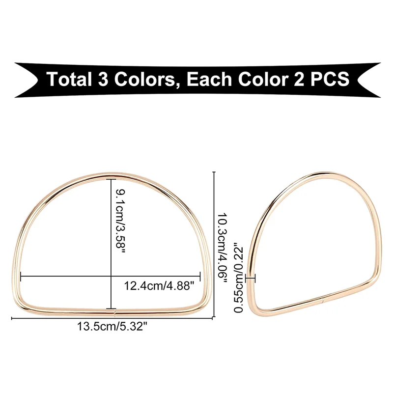 

Замена цветной ручки кошелька AEA9-3, металлическая рамка с ручкой из 6 предметов, ручка для сумки 5,3 дюйма, сменная ручка для кошелька, изготовление сумок