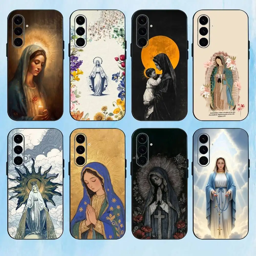 

Virgen M-Mary Virgin Bible Phone Case For Samsung Galaxy A73,A72,A71,A70,A53,A52,A51,Others Soft Black Cover