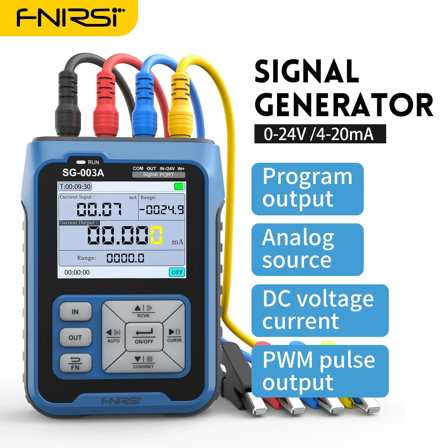 Imagem -02 - Fnirsi Gerador de Sinal Sg003a Simulador de Tensão Corrente Transmissor Ajustável Calibrador Fonte de 0v a 10v Mah a 20 Mah