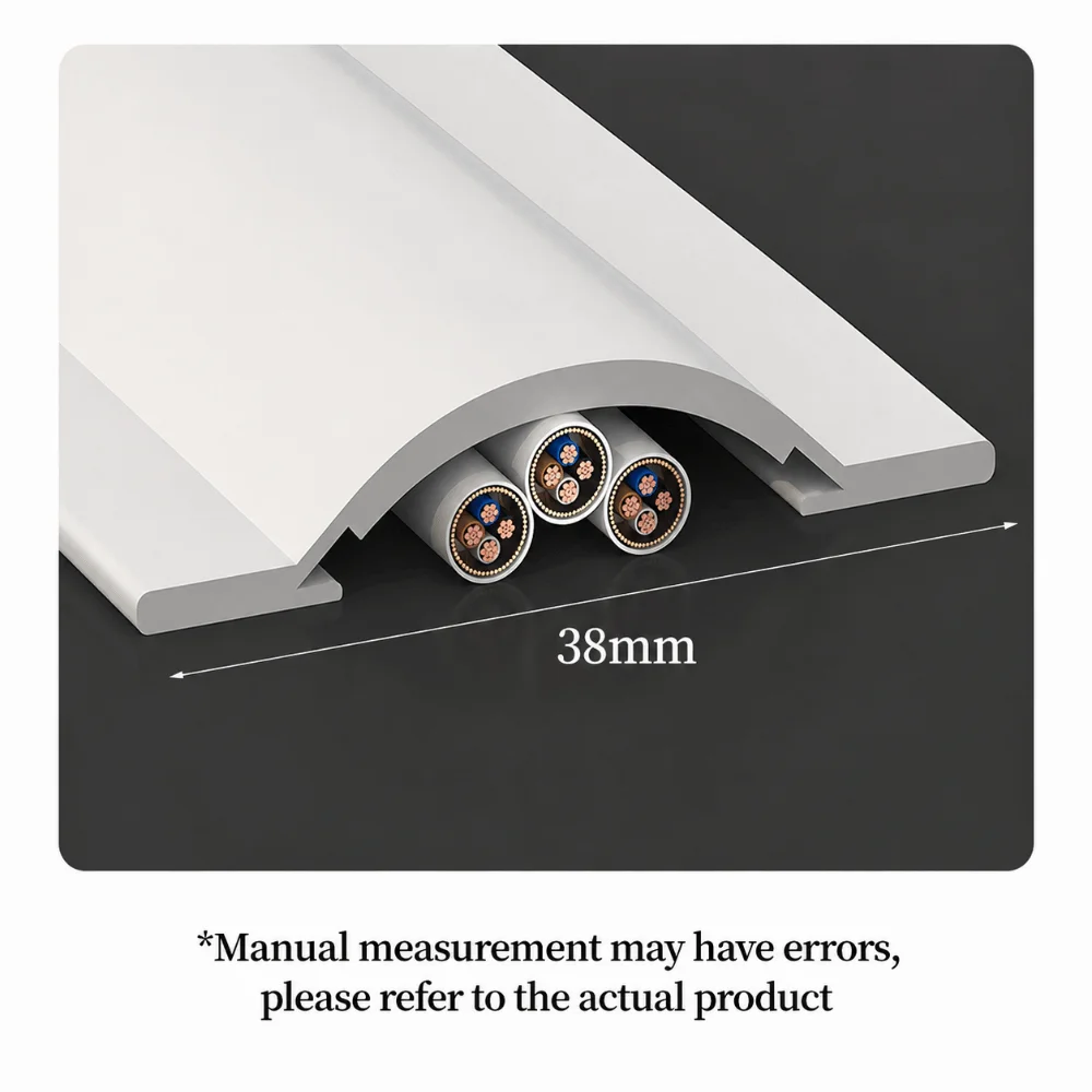High Quality PVC Floor Cable Cover 300cm Self Adhesive Ethernet Cable Hider Soft Universal Cord Management Home Office