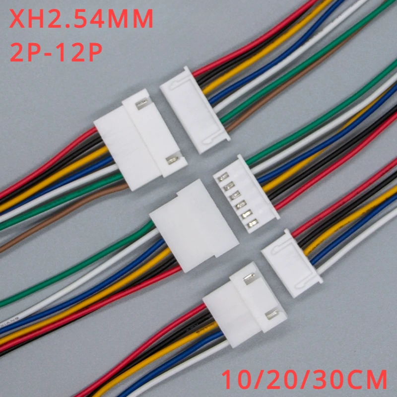 10pcs Jst Xh2.54 Xh 2.54mm Wire Cable Connector 2p/3p/4p/5p/6/7/8/9/10/11/12 Pin Pitch Male Female Plug Socket 10/20/30cm Length