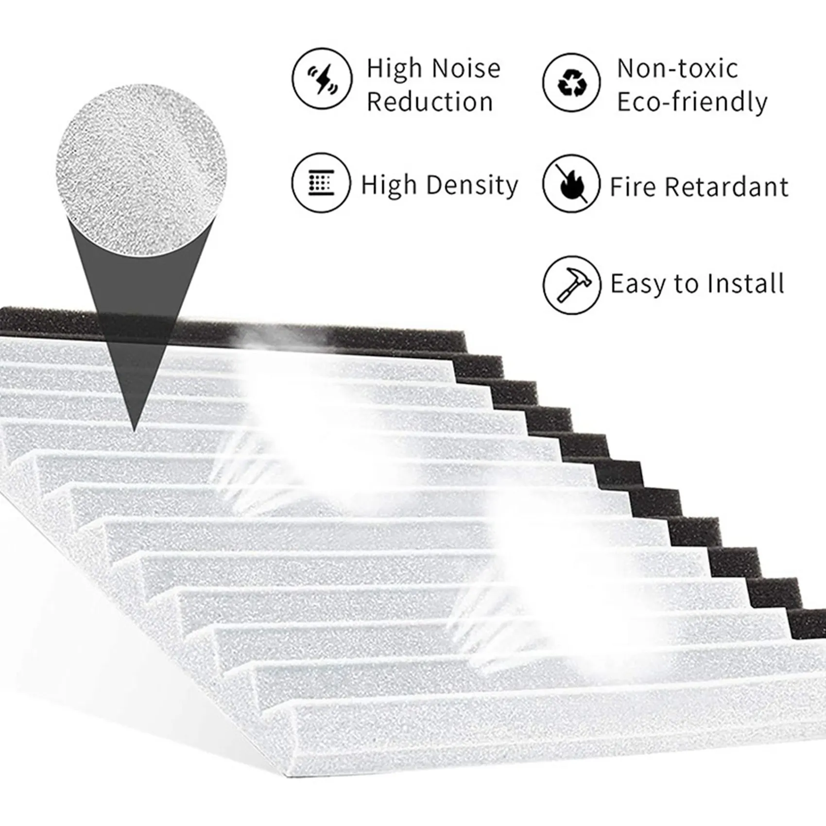 

ABST 36 Pcs Acoustic Foam Board,Sound Insulation Sound Wedges Sound Insulation Pad,For Studio Ceiling Game Room,2.5X30x30cm