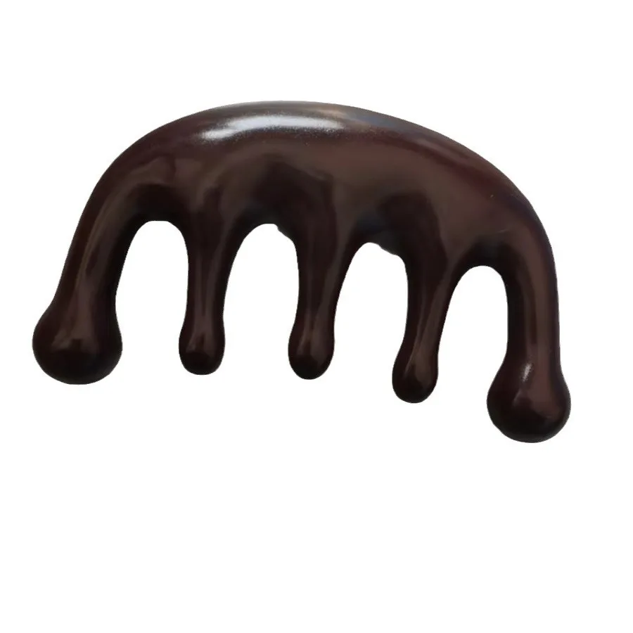 

Resin five tooth massage comb head for treating meridians, scraping and relaxing muscles device