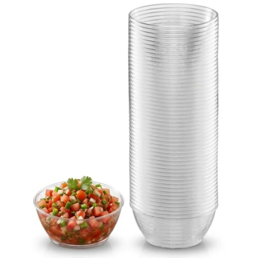 

Clear Mini Plastic Bowls - Bulk 50 Pack 6 Oz Disable P Plastic Desrt Bowls rng, Weddings, Cate, Parties, Salsa, ome or Event