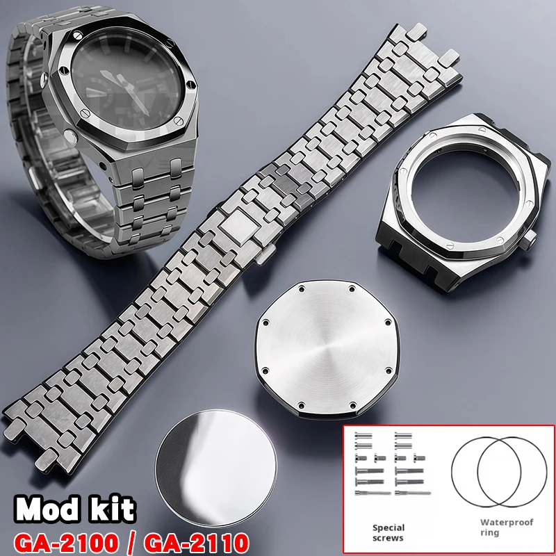 

316L GA2100 Mod kit Titanium Alloy case Set Stainless Steel Case Strap Casioak GA-2110 Bezel Sapphire Glass Watch accessories