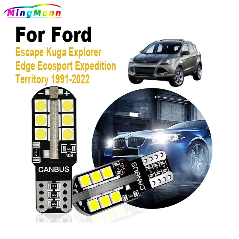 2Pcs T10 LED Blubs Parking Lamp For Ford Escape Kuga Edge Ecosport Expedition Explorer Territory Car Interior Clearance Lights