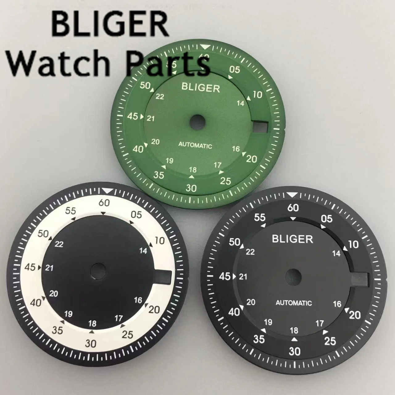 

BLIGER 28.5mm black green watch dial luminous fit ETA2824 2836 Miyota 8215 DG2813 3804 movement