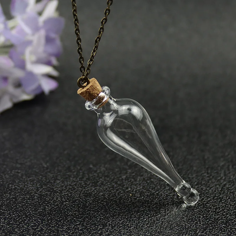 Vintage Magic Glass Bottle Pendant Necklace