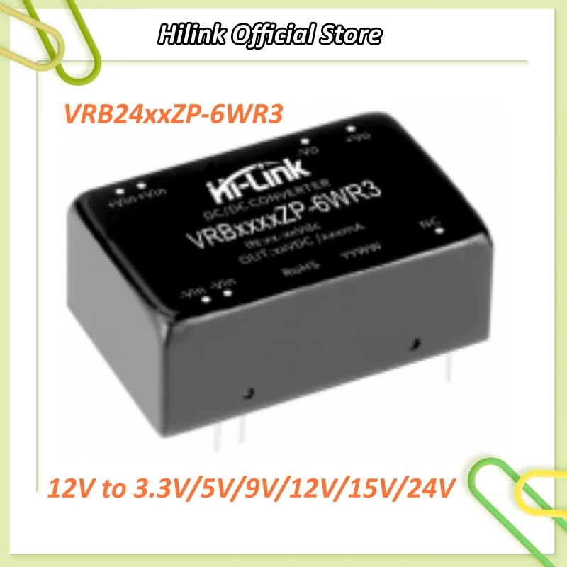 

Hi-Link VRB24xxZP-6WR3 6W Isolated DC-DC Power Module 18-36V Wide Input Single Output 1500V Isolation Industrial Metal Case Conv