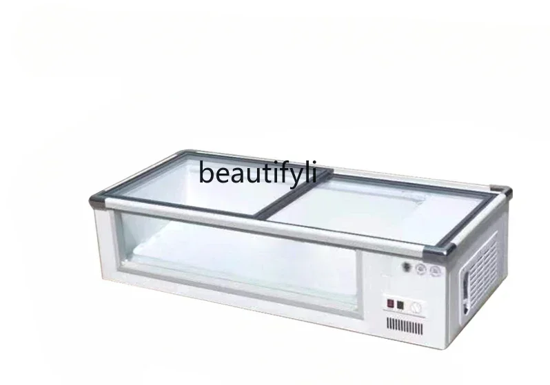 NN Stall Freezer Mobile Refrigerated Barbecue Fryer Display Cabinet Small Frozen Fresh Horizontal Tricycle Stall Refrigerator