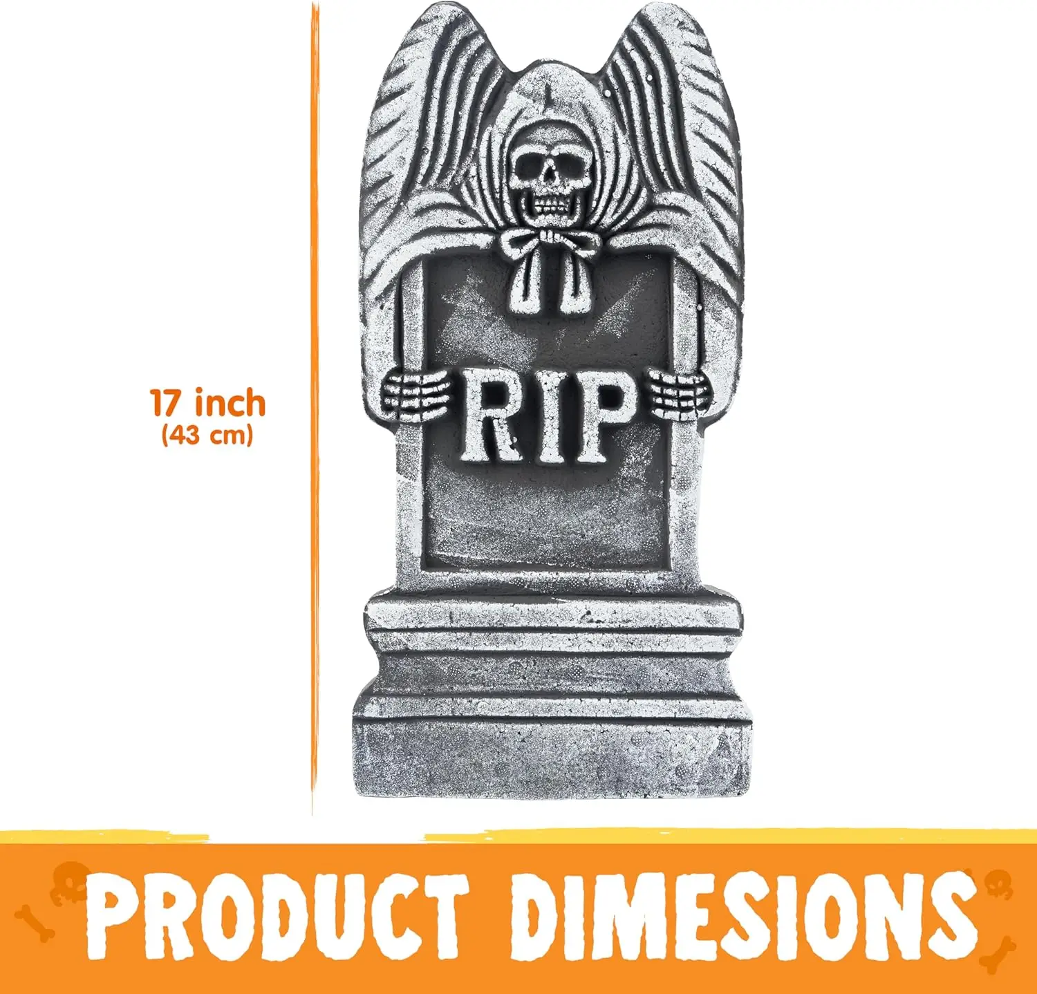 17” Halloween Foam RIP Graveyard Tombstones (5 Pack), Halloween Tombstones Decorations Outdoor for Graves Decorations