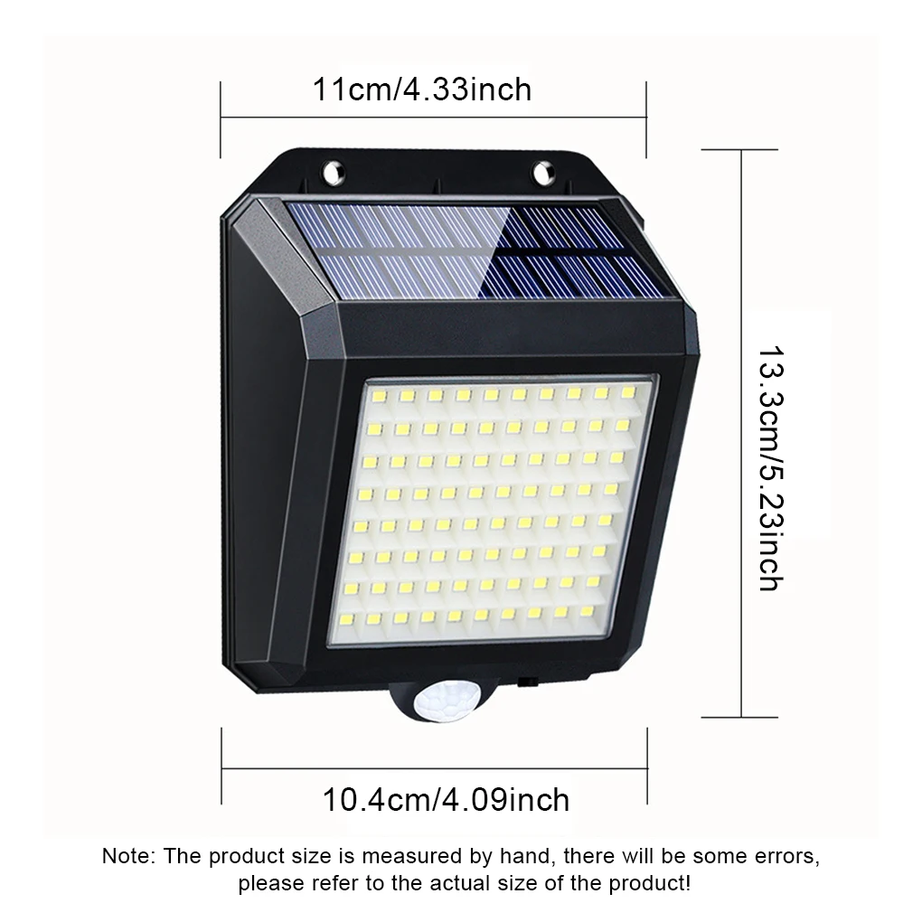 Human Sensing Wall Mounted Lamp, Luz Solar Powered, IP65 impermeável