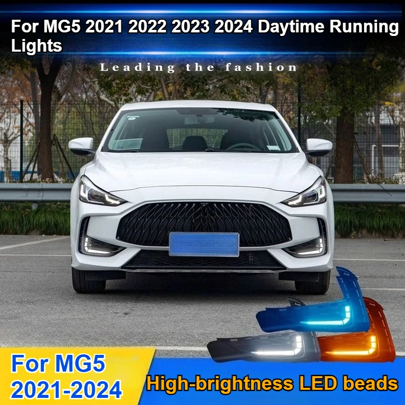 

For MG MG5 2021 2022 2023 2024 LED Flowing Daytime Running Lights Modification With Sequential Turn Signal Decorative Lights
