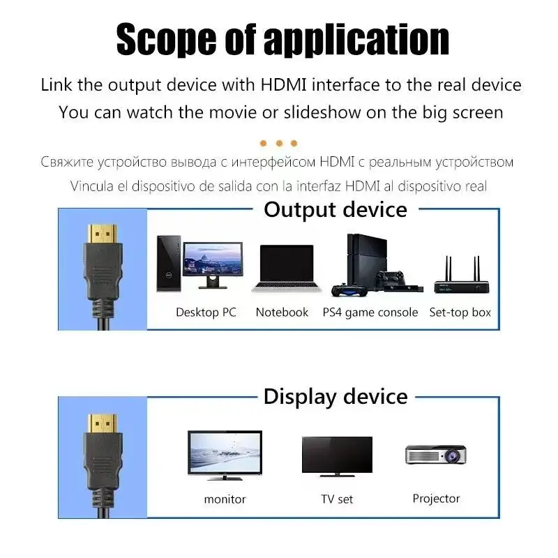 4K HDMI Cable Male to Male Micro HD Mini HD Extreme Hdmi Cord 3D Ethernet Utra-Thin Hdmi Cable Laptop Pure Copper HD Data Cable