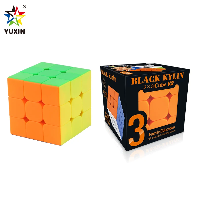 YuXin Black Kylin Cube V2 3X3 Professional Speed Puzzle Children's Toy Gift Speedcube Original Magic Cube With Special Base