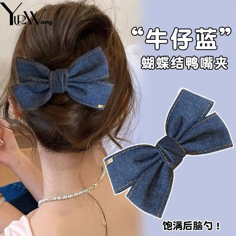 النساء مشبك شعر 2025 جديد 1 قطعة الدنيم القوس مخلب شعر كل مباراة كبيرة السيدات أغطية الرأس موضة إكسسوارات الشعر للنساء والفتيات #1