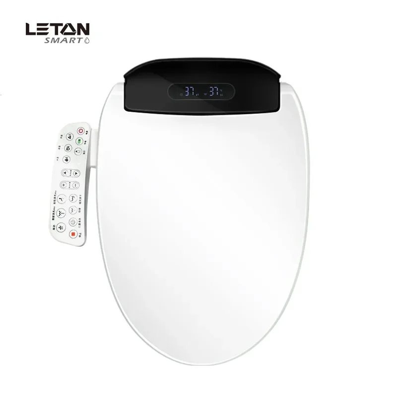 Leton Bathroom WC Automatic Electronic Soft Closing Bidet Heated Toilet Seat Ceramic One Piece Smart Toilet Seat Cover