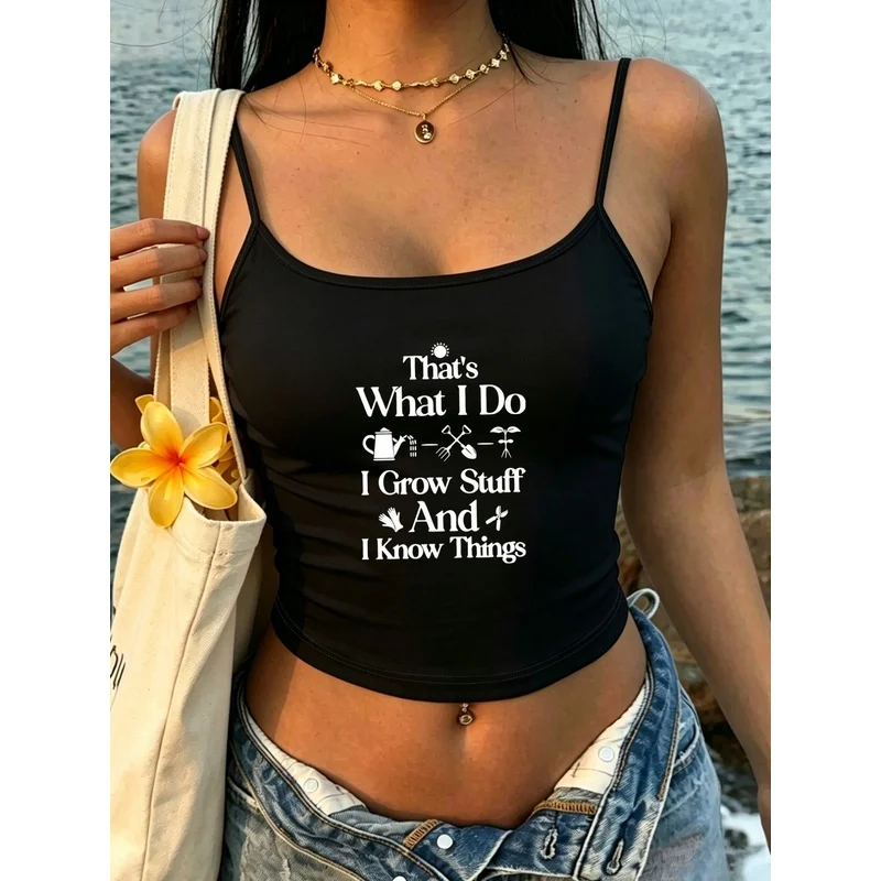 American-style Round Neck Camisole - Gardening, 