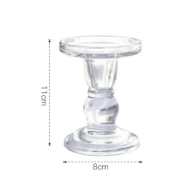 Porte-Bougie Simple Transparent, Conteneur de Bougie, Jar Lumineux en Verre pour Restaurant et Mariage