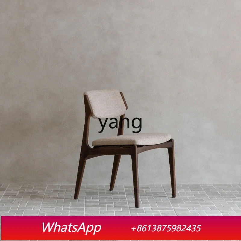 

LTT medieval retro style solid wood dining chair wabi-sabi style leisure chair armrest