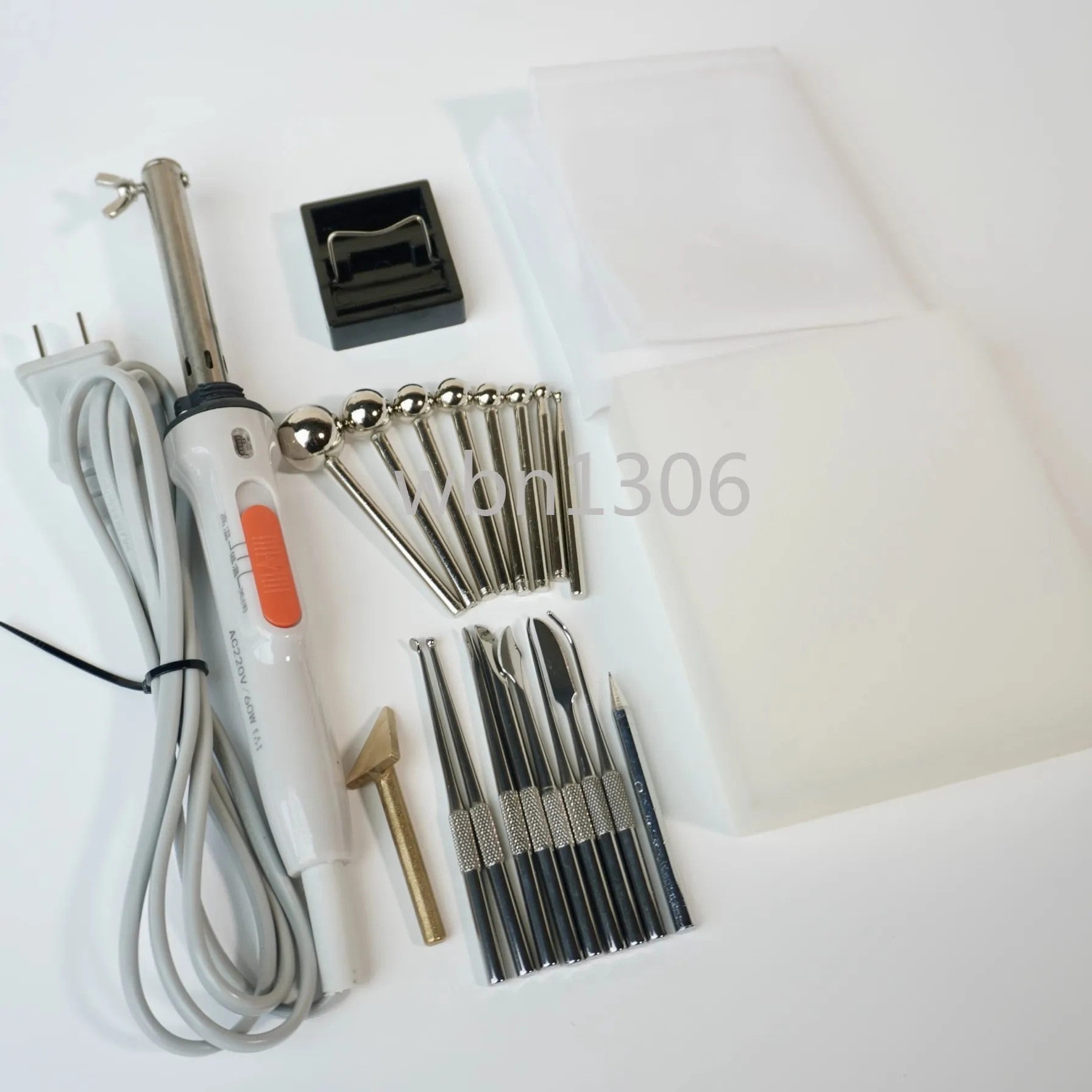 Double gear thermostat ironing device, fluff silk fabric, heat shaping, manual DIY flower making tool set