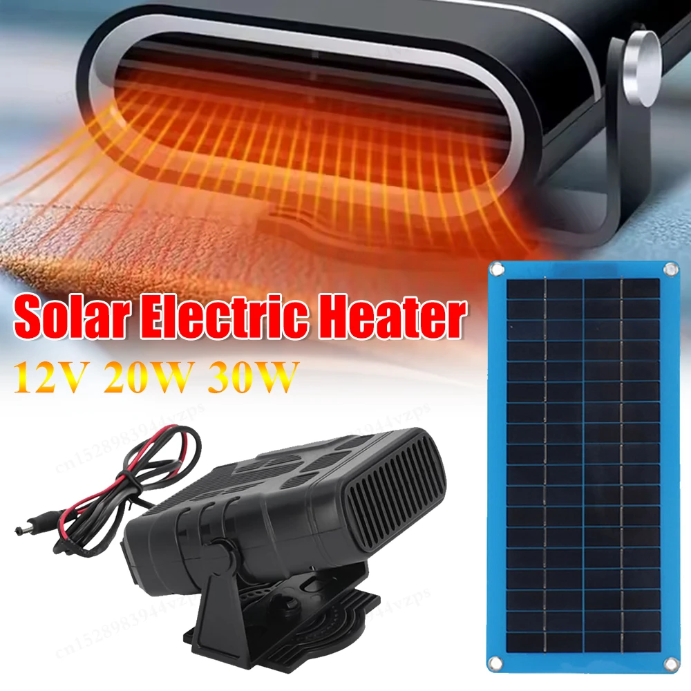 DC 12V 30W Solar Panel Electric Heater Defogger Solar Panel Powered Car Warmer Heater Portable Electric Drying and Heating Tools