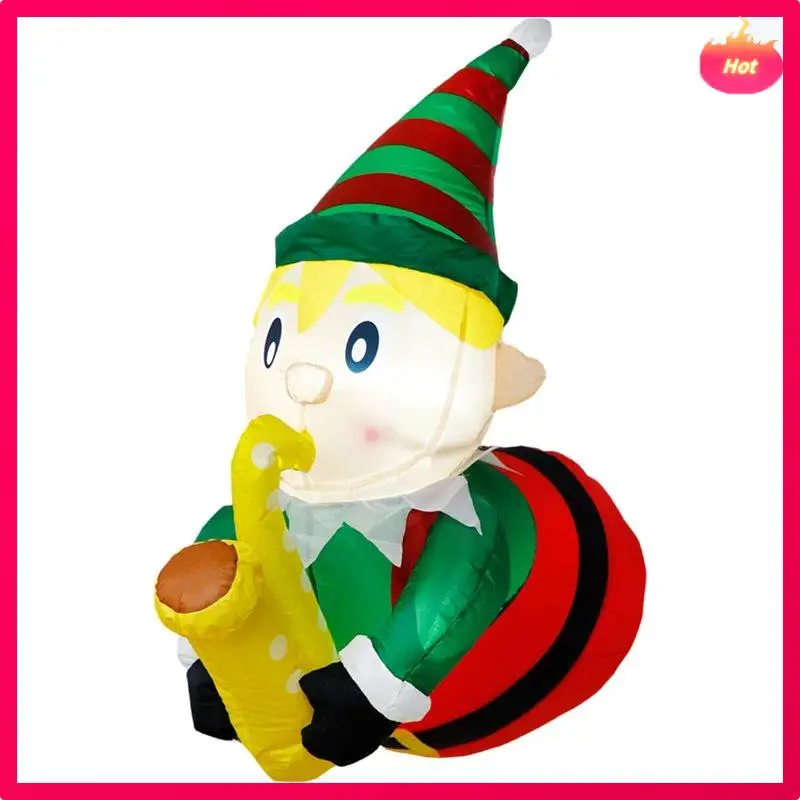 ABYP Christmas Inflatable Outdoor Decoration Playing Saxophone From The Window Suitable For Outdoor And Indoor Courtyard US Plug