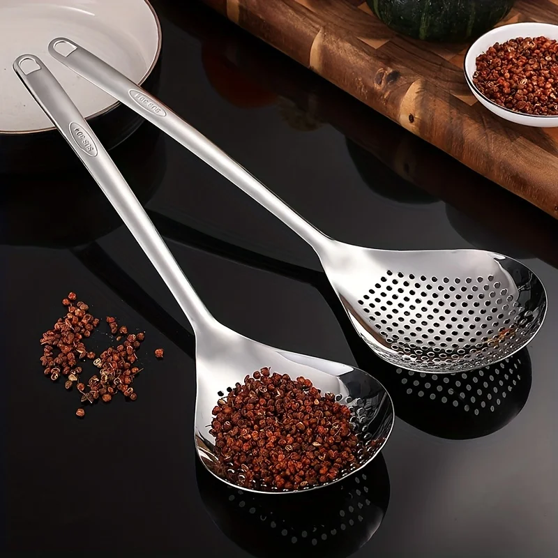 Hot Sale 304 Stainless Steel Strainer Spoon Kitchen Colander Spoon Spoon Filter Strainer Food ScoopPerforated Skimmer Colander