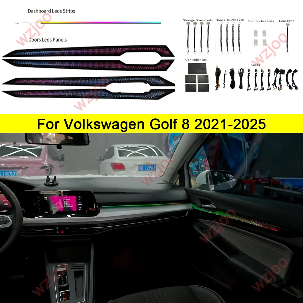 LED Ambient Light For VW Golf 7/6 gti 7.5 MK7 Golf 8 2008- 2025 Atmosphere environtal mood ambilight Lighting lumiere Backlight