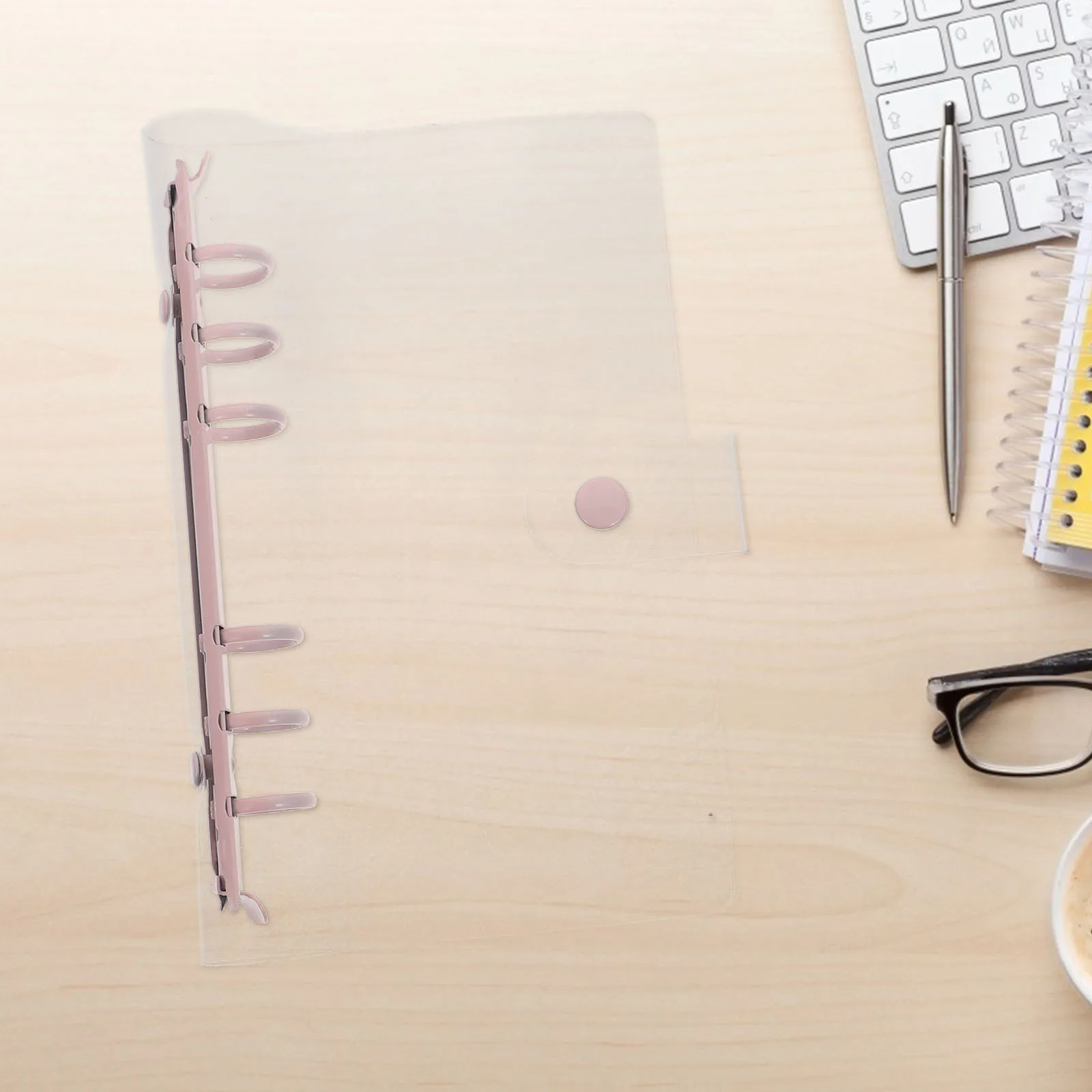 Clear PVC Loose-Leaf Folder Notepad for School Office Travel Daily Organizer Practical Memo Holder 1Pcs