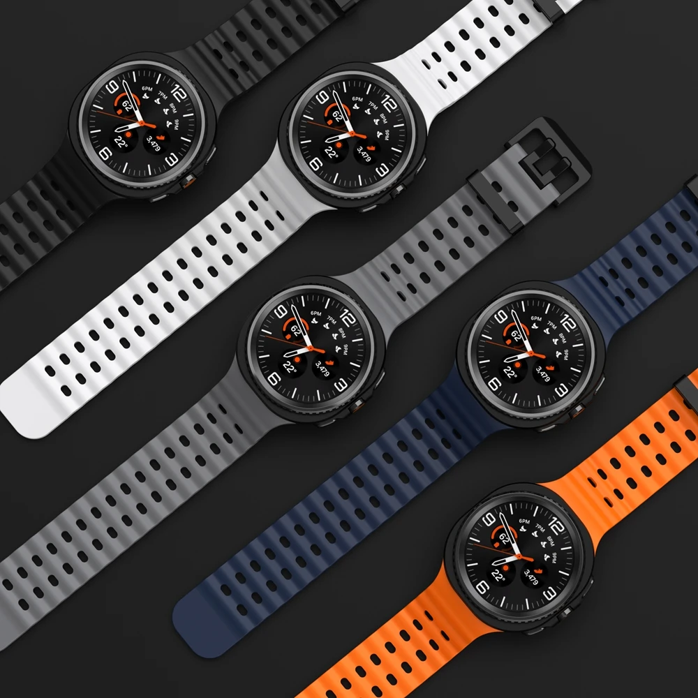 삼성 갤럭시 워치 8 클래식 46mm용 스포츠 실리콘 마린 스트랩, 갤럭시 워치 8 44mm 40mm용 밴드 교체용 스트랩