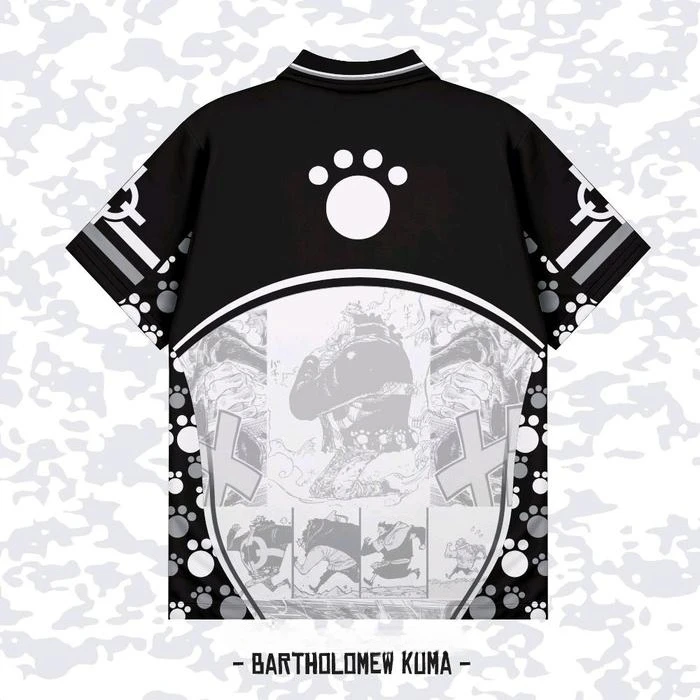 kuma　シャツ Jersey Vintage Oversize Anime One Piece BARTHOLOMEW KUMA Short