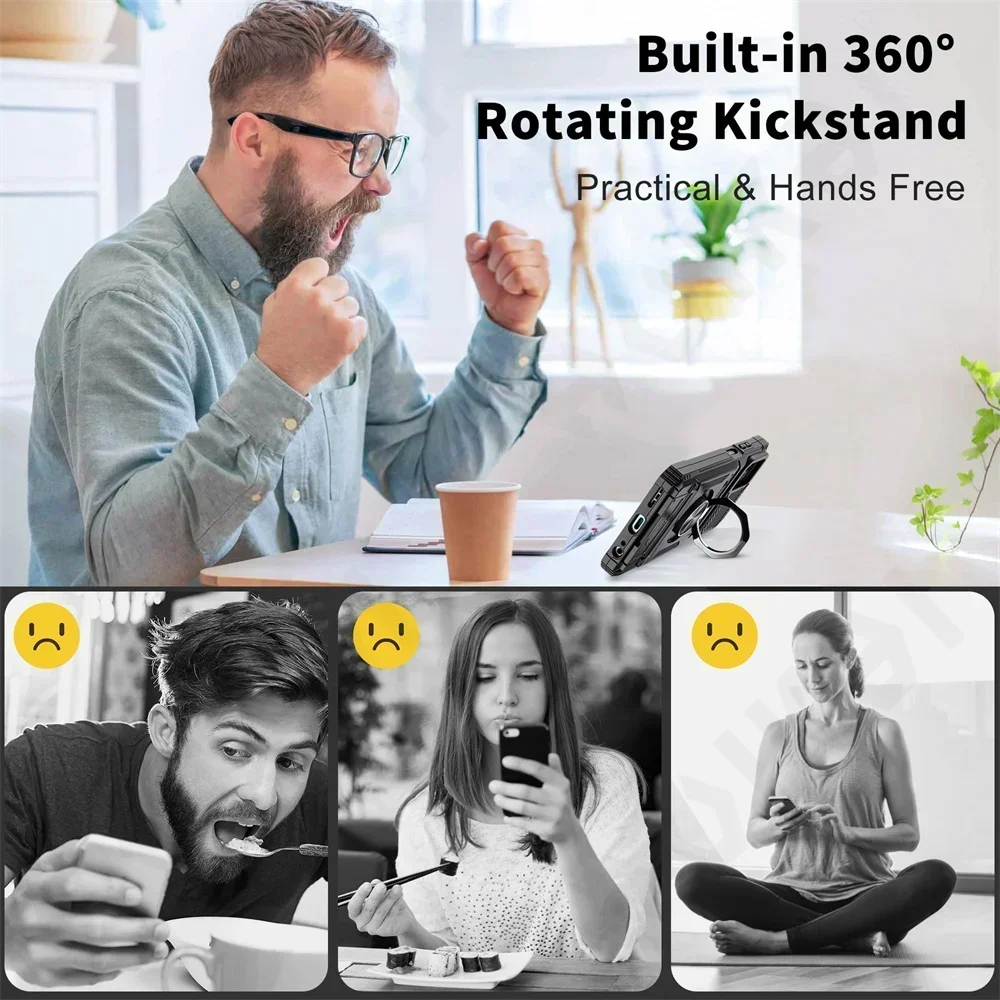 حافظة لهاتف موتورولا موتو إيدج 50 برو فيوجن الترا جي ستايلس 2024 2023 2025 5G 4G غطاء محفظة حماية بمسند حلقي دوار #6