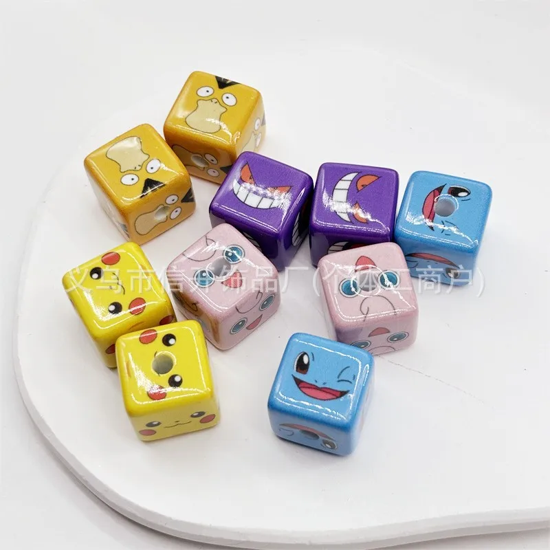 

10/30pcs for Pokemon through-hole beaded DIY mobile phone chain keychain beaded pen accessory material