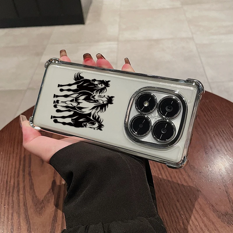 Plating Clear Soft Phone Case For Vivo Y400 Pro Y300 Y200i Y77 Y77T Y78 Plus Y73S Fashion Horse Pattern Silicon Shockproof Cover view 3
