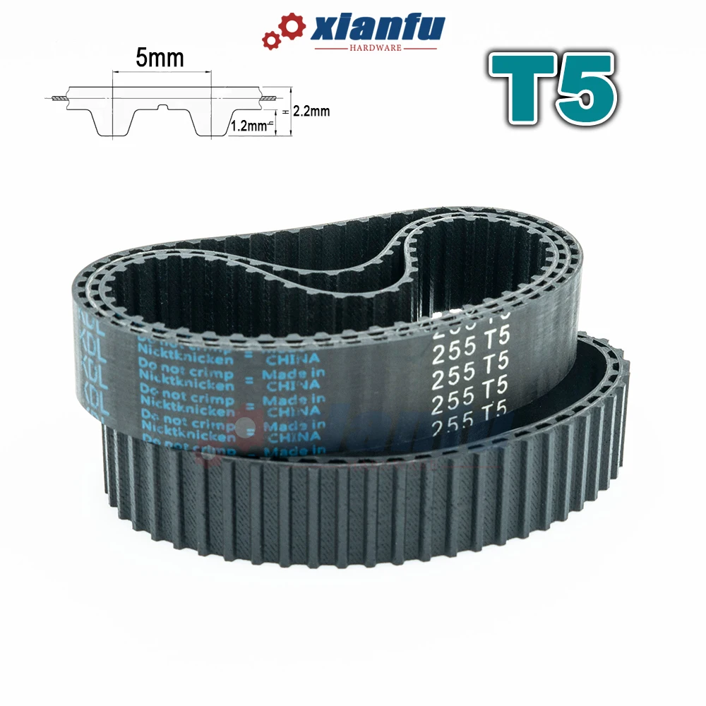 T5 Type Rubber Timing Belt Closed Loop Perimeter 595 600 605 610 615 620 625 630 635mm Width 6~40mm Trapezoidal Tooth CNC Drive