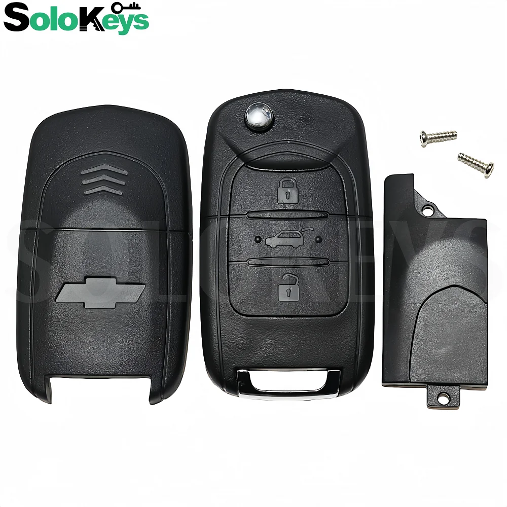 SOLOKEYS High Quality Replacement Folding Key Shell Fob For Chevrolet Captiva Blank Key Case Cover