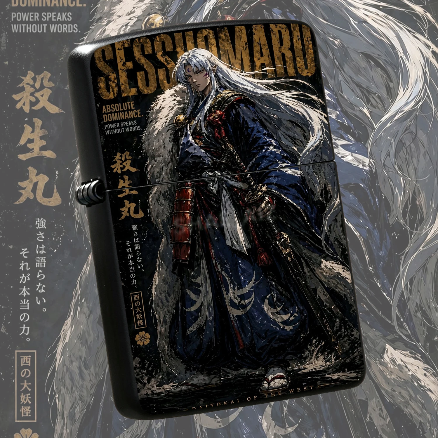 Anime Sesshomaru Themed Portable Lighter, Stylish Manga Character Collectible Accessory, Ideal Gift For Anime Fans, Perfect For Outdoor Camping Home Daily Use, Exquisite Printed Pattern Lightweight Carry Gadget A Humorous And Interesting Li