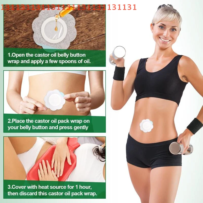 عبوة زيت الخروع للاستعمال مرة واحدة، ملصقات السرة اللاصقة ذاتية اللصق، مقاومة التسرب، واقيات أزرار البطن، 50 قطعة لكل مجموعة