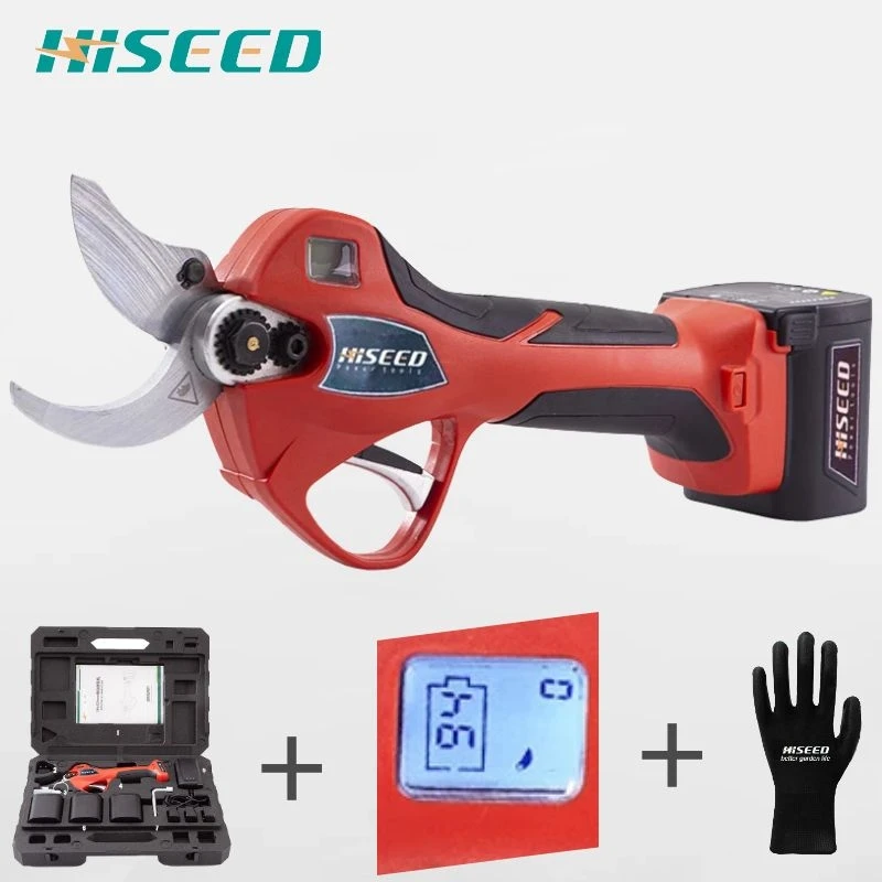 40MM LED Battery Electric Pruning Shears Cordless Orchard Branches Cutter Cutting Tools Pruner Scissor Garden Pruning Tools Sec
